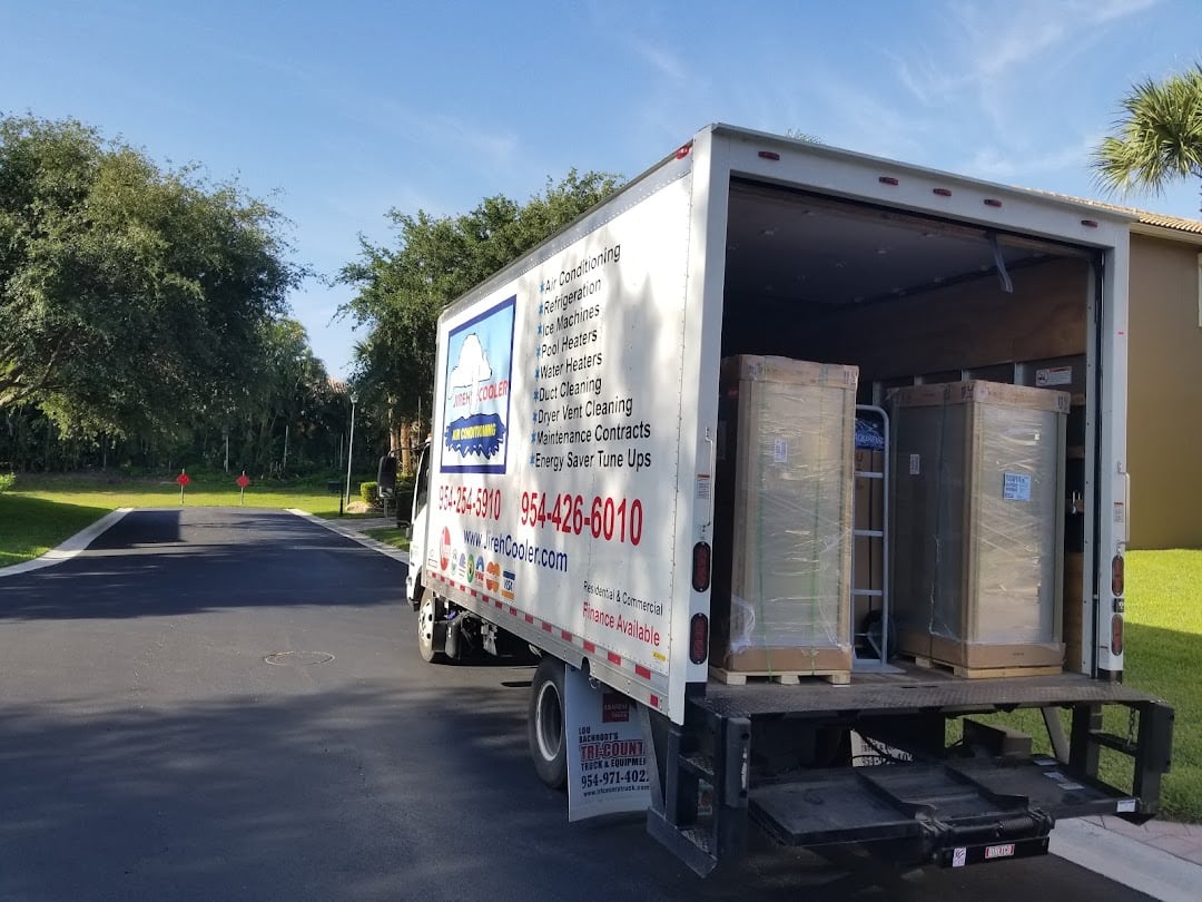 New AC equipment delivered by Jireh Cooler to a residential job site